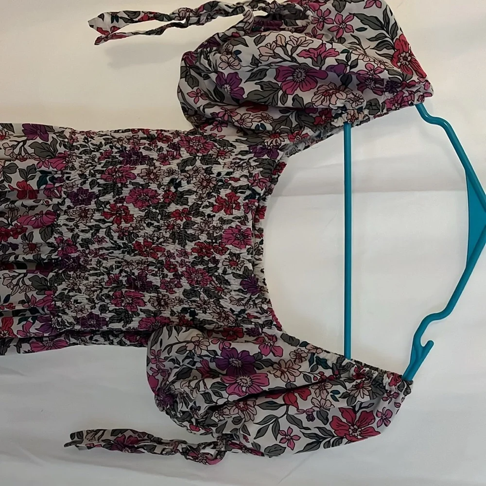 Sunday Mi Amor off-shoulder floral dress. Sz L - Picture 2 of 7